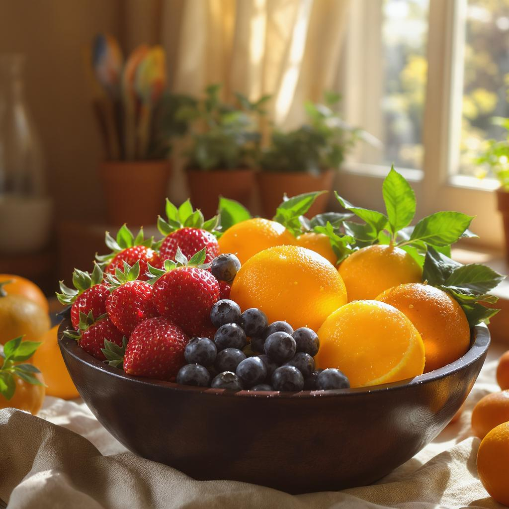 A bowl of fresh fruits