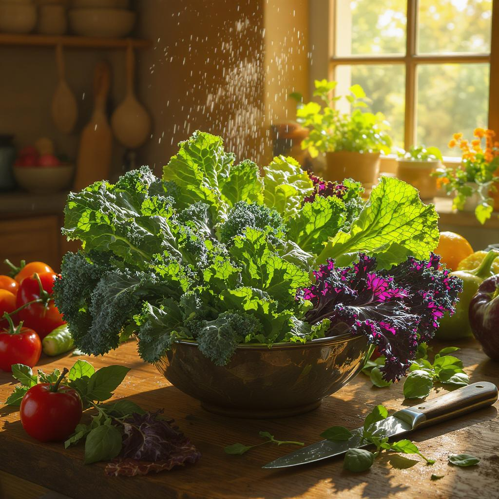 A bowl of fresh leafy greens