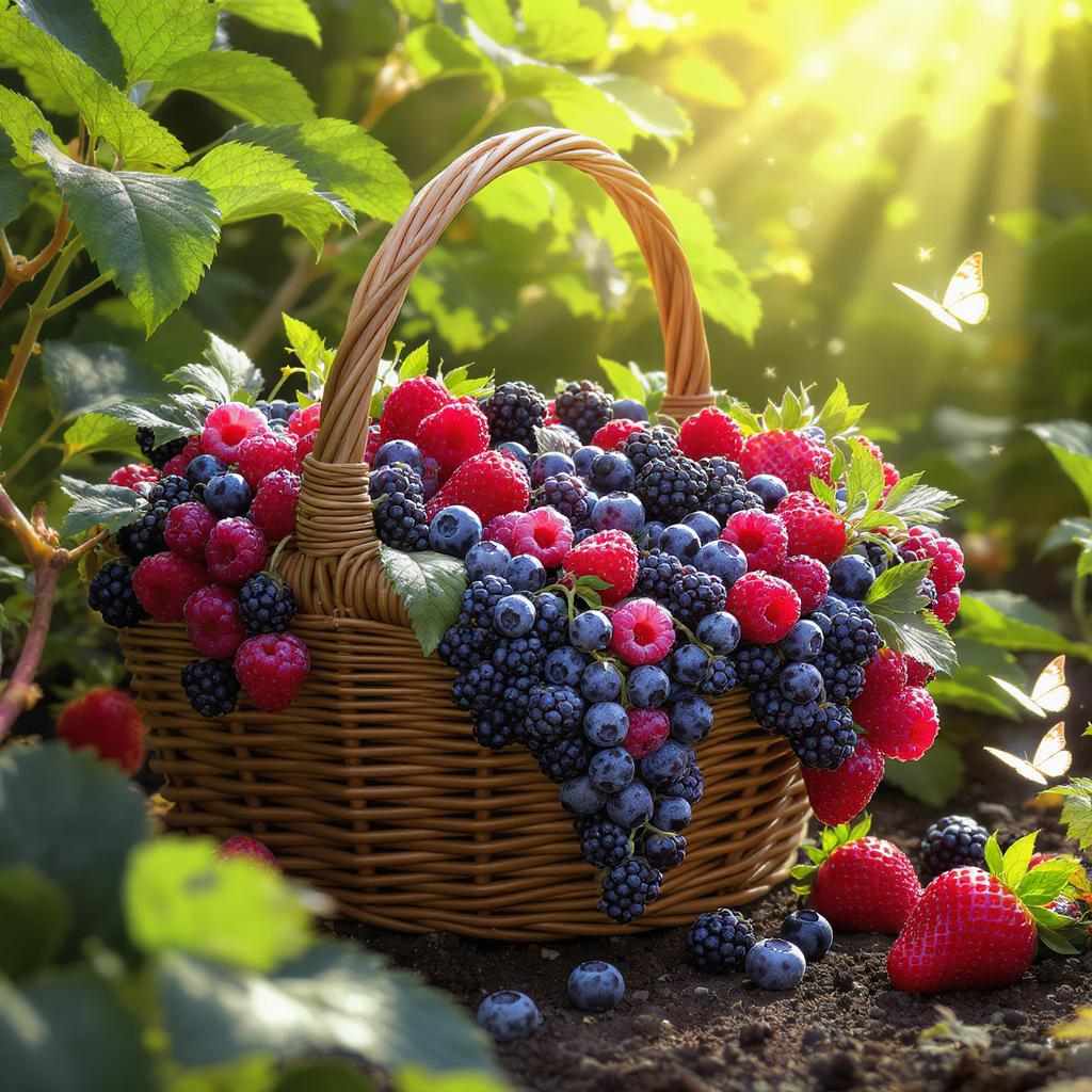 A handful of mixed berries