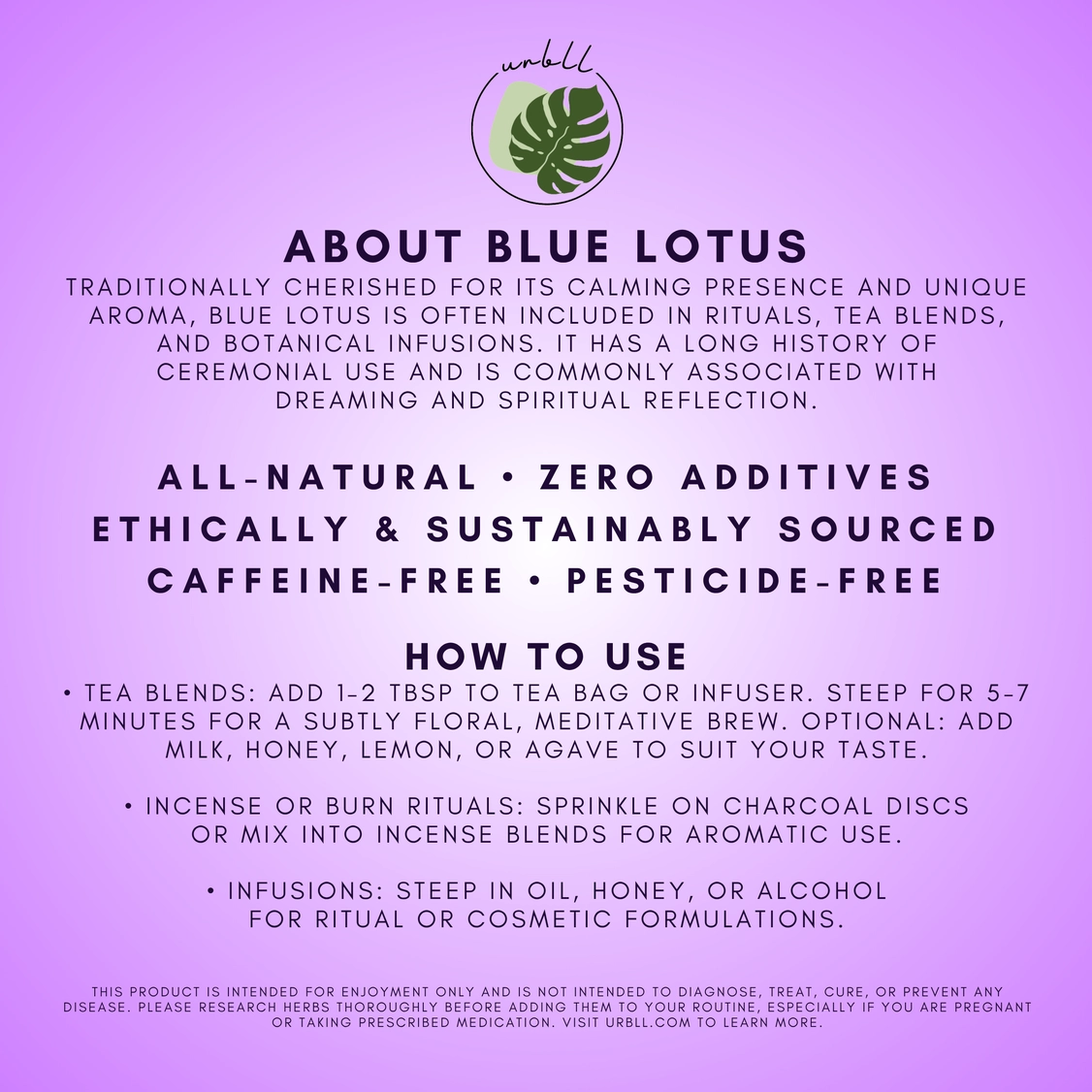 $title $sep $sitename Egyptian Blue Lotus Loose Tea Petals + Stamen - Image 3