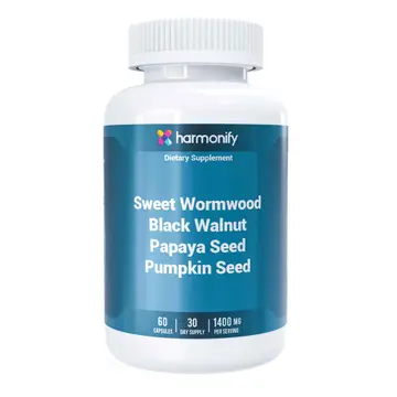 Sweet Wormwood, Black Walnut, Papaya Pumpkin Seed